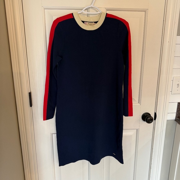 Ted Baker London Color Block Ribbed Long Sleeve Midi Dress 45238 - Picture 2 of 9